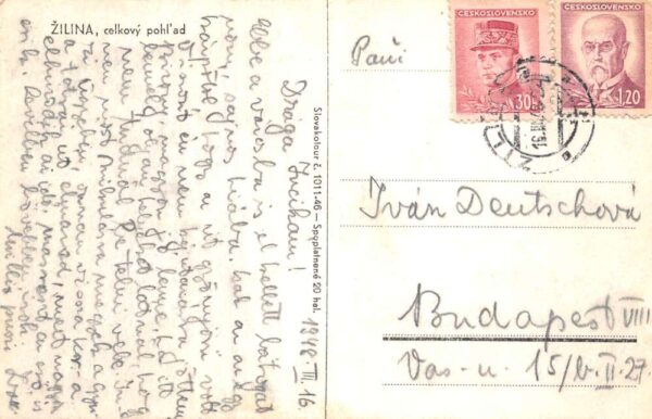 Zilina Czechoslovakia Birds Eye View Real Photo Vintage Postcard AA70111 - Image 2