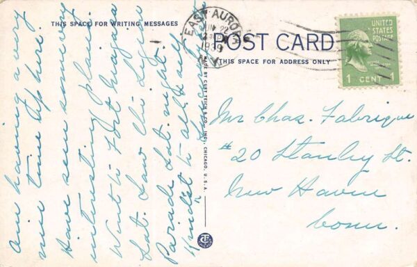 East Aurora New York Masonic Temple, Sky Tinted Vintage Postcard U8980 - Image 2