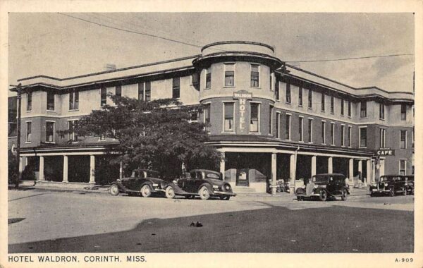 Corinth Mississippi Hotel Waldron, Sepia Tone Photo Print Vintage Postcard U9034