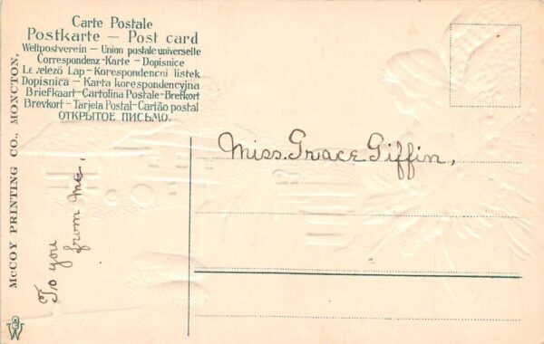 Christmas Greetings Angel W/ Christmas Tree Visits Winter Cabin, Embossed, PC U9045 - Image 2