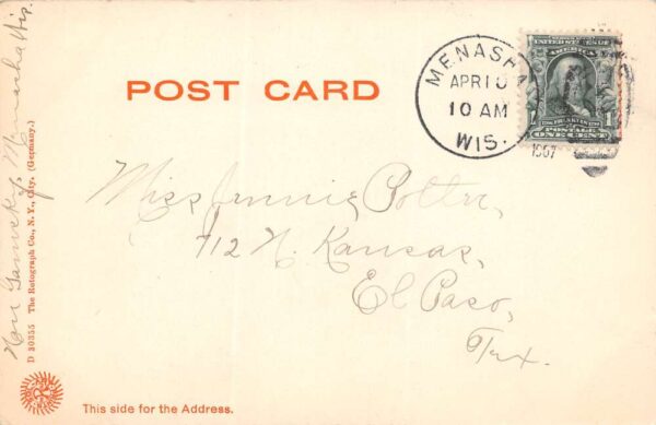 Menasha Wisconsin Power Plants View, Undivided Back, Vintage Postcard U9049 - Image 2