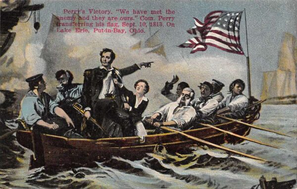 Put-In-Bay Ohio Lake Erie, Com. Perry's Victory Scene, Color Lithograph PC U9052