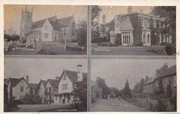 Shedfield England Multiview Church Lodge Street Scene Real Photo PC AA70125