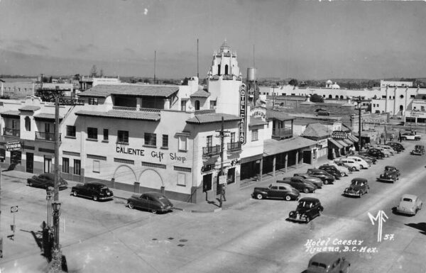 Tijuana Mexico Hotel Caesar Street Scene Real Photo Postcard AA70133