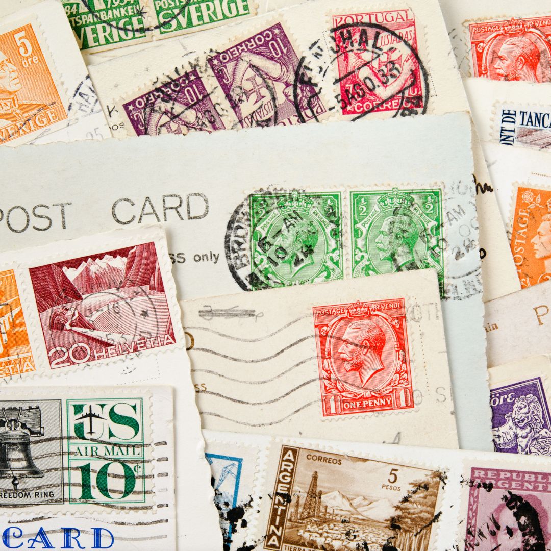 Collection of vintage postcards.