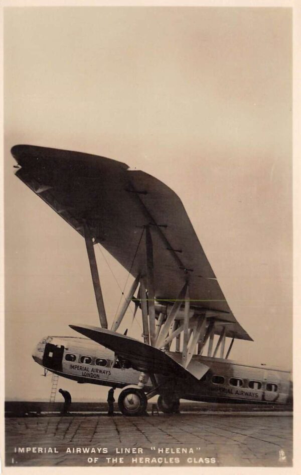 Imperial Airways Airplane Helena Heracles Class Real Photo Postcard AA70171