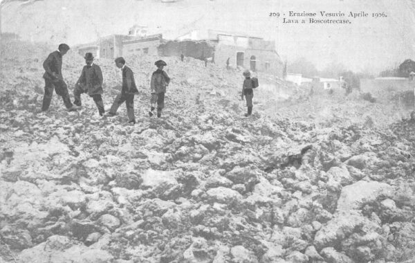Boscotrecase Italy Mount Vesuvius Volcano Eruption Disaster Postcard AA70181