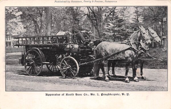 Poughkeepsie New York Apparatus Of Booth Hose Co.,No. 2, Undivided Back PC U9176