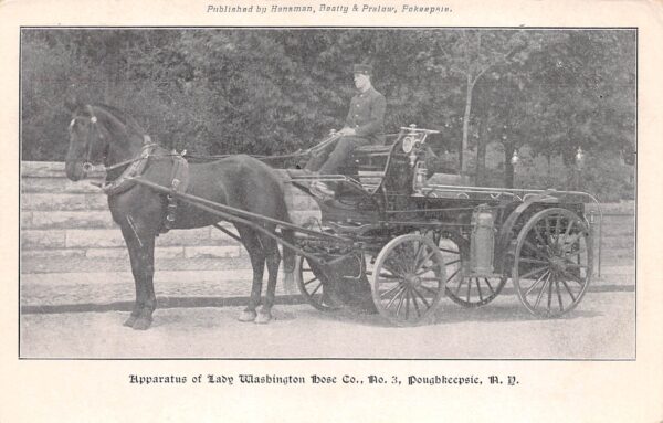 Poughkeepsie New York Apparatus Of Lady Washington Hose Co.,No. 3, Undivided Back PC U9177