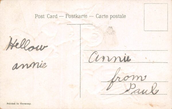 To My Valentine Cupid W/ Hearts And Angel, Embossed, Vintage Postcard U9180 - Image 2