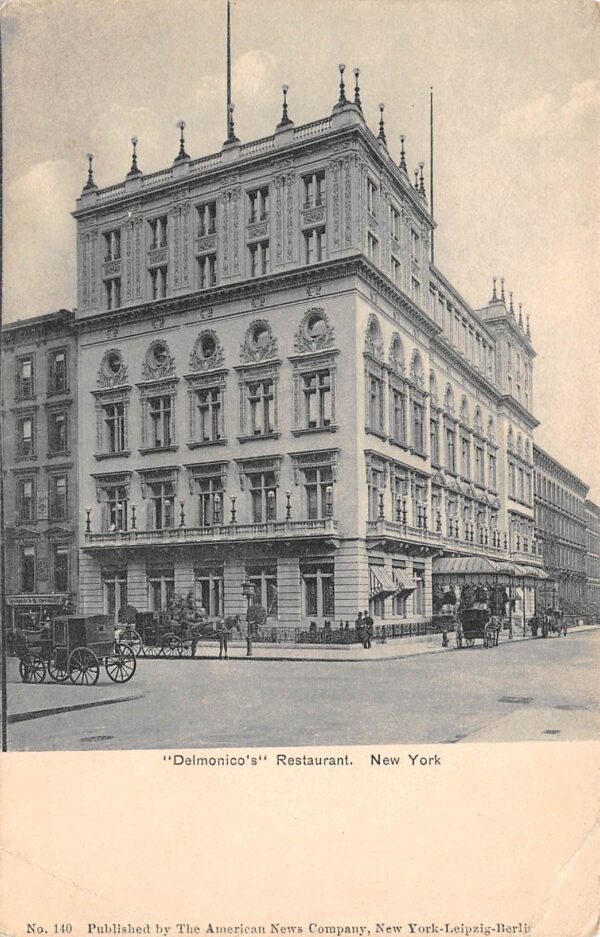 New York City New York Delmonico's Restaurant, Undivided Back Vintage PC U9189