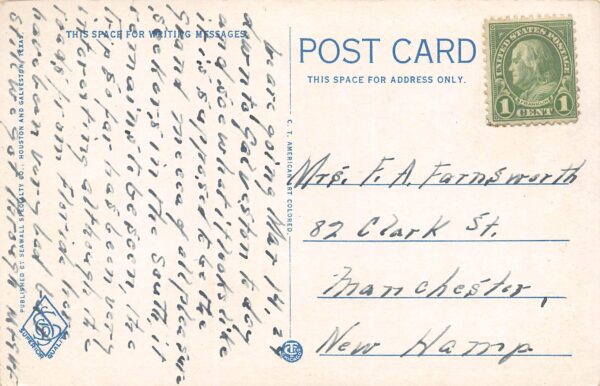 Houston Texas Turning Basin, Showing Ocean Going Vessels, White Border PC U9421 - Image 2