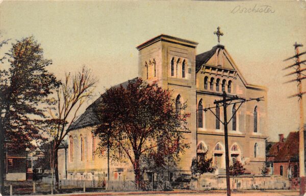 Dorchester Massachusetts St. Hughes Roman Catholic Church, Blue Hill Ave., Color Lithograph PCU9428
