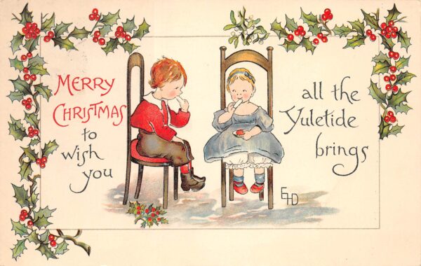 Merry Christmas Wish To You, Children Eating Christmas Treats, Ernest Nister, PCU9431