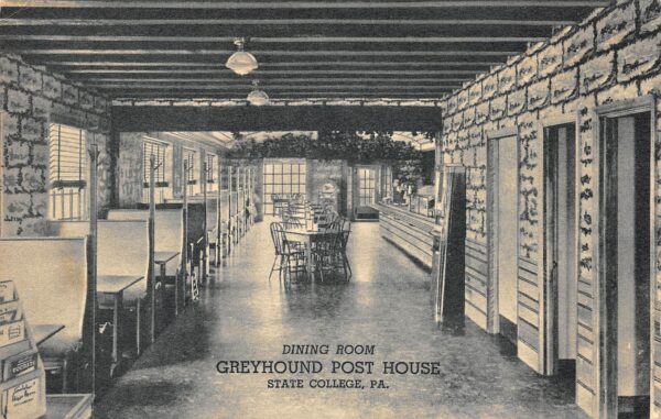 State College Pennsylvania Greyhound Post House, Dining Room, Divided Back PCU9432