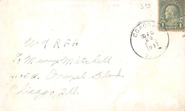 Corona South Dakota W9RKE, Chester Sander, QSL Two Way Radio Card PC U9437 - Image 2