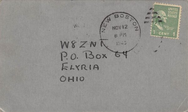 New Boston New Hampshire W1DYD, John H. McGill, QSL Two Way Radio Card PC U9440 - Image 2