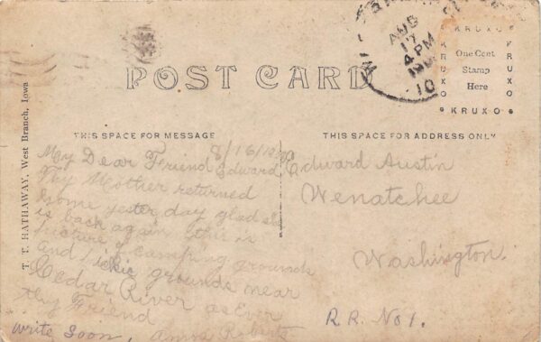 Rochester Iowa West Side Park, Real Photo Vintage Postcard U9590 - Image 2
