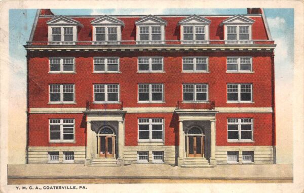 Coatesville Pennsylvania Y.M.C.A. Building, White Border Vintage Postcard U9605