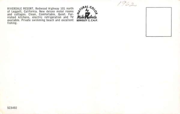 Leggett California Riverdale Resort, Mobile Gas Sign, Vintage Postcard U9613 - Image 2
