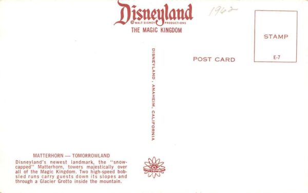 Anaheim California Matterhorn At Tomorrowland, Chrome Vintage Postcard U9615 - Image 2
