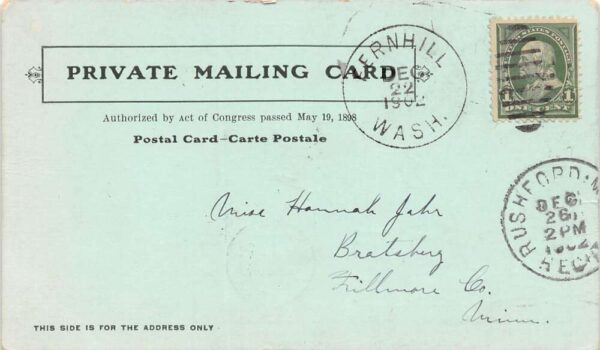 Tacoma Washington Deer In Pt. Defiance Park, Private Mailing Card, PC U9617 - Image 2