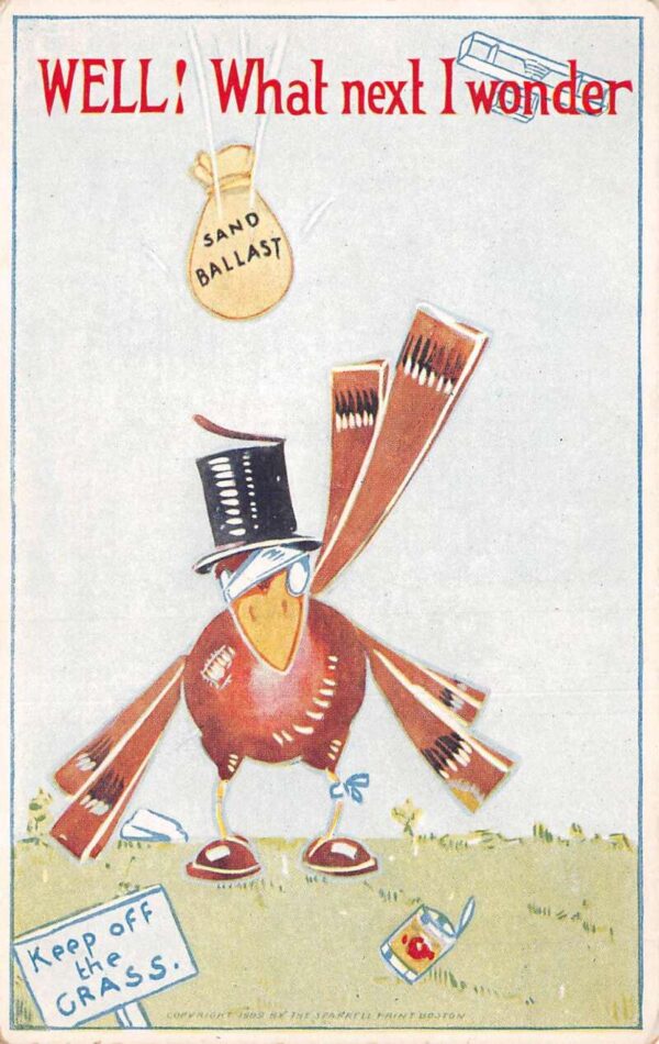 Greetings Unlucky Turkey "Wonder what next" Humor Vintage Postcard AA70370