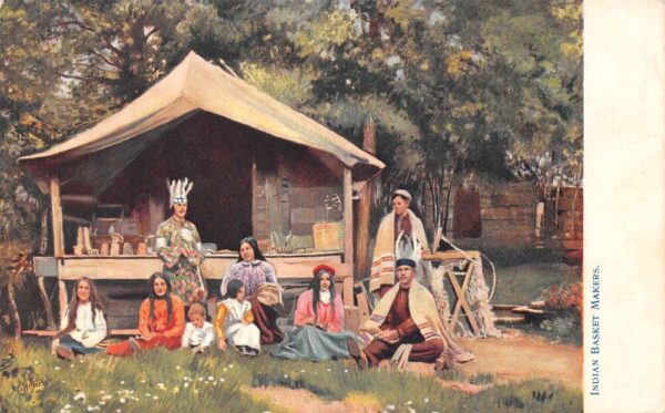 Adirondacks New York Indian Basket Makers Tuck Vintage Postcard AA70372