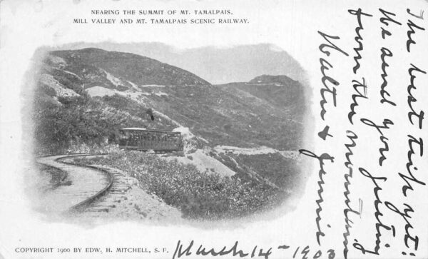 Mt Tamalpais California Mill Valley and Scenic Railway Private Mail PC AA70424