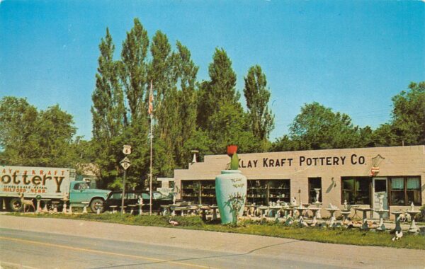 Milford Nebraska Klay Kraft Pottery Co. Photochrome Vintage Postcard U9749