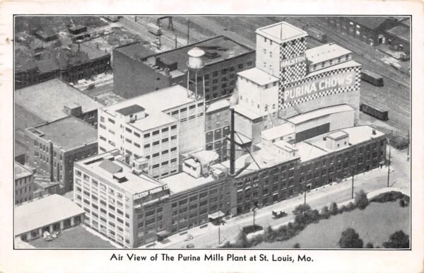 St. Louis Missouri Aerial View, Purina Chows Mills Plant, B/W Photo Print PCU9752
