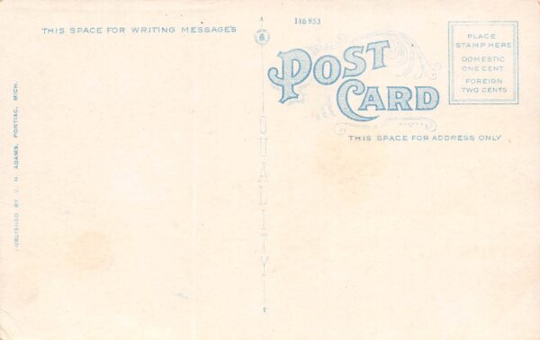 Pontiac Michigan Wilson Foundry & Machine Co., White Border Vintage PC U9767 - Image 2