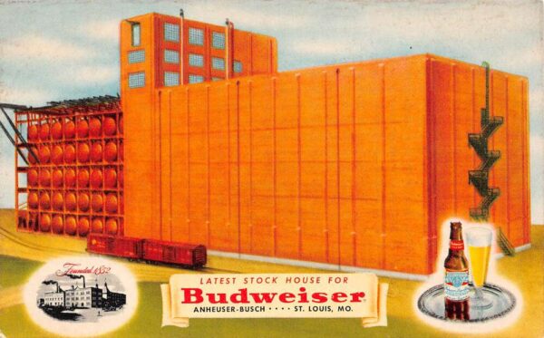 St. Louis Missouri Budweiser Stock House # 14, Anheuser Busch, Vintage PC U9790