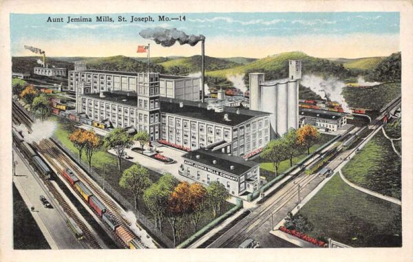 St. Jospeh Missouri Aunt Jemima Mills, White Border Vintage Postcard U9796