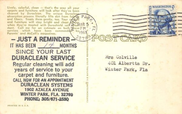 Winter Park Florida Duraclean Service Furniture Carpet Cleaning Adv PC AA70509 - Image 2