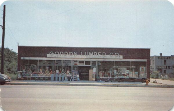 Long Island New York Gordon Lumber Co., Exterior, Photochrome Vintage PC U9849