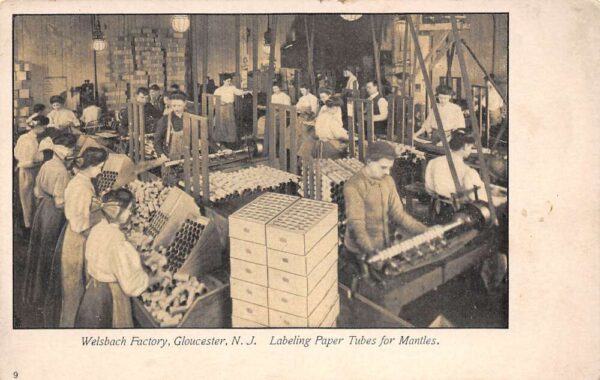 Gloucester New Jersey Welsbach Factory, Labeling Paper Tubes For Mantles, PCU9859