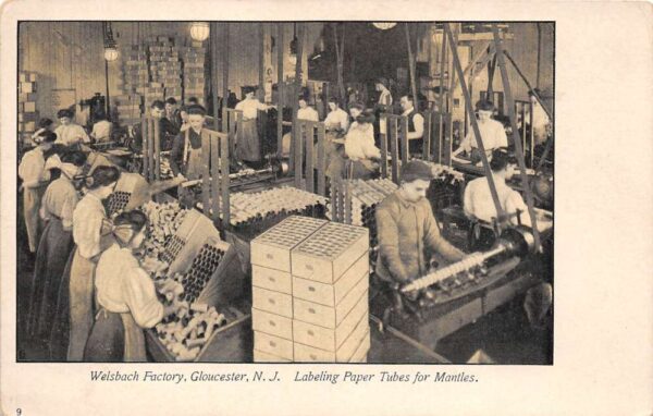 Gloucester New Jersey Welsbach Factory, Labeling Paper Tubes For Mantles, PCU9861