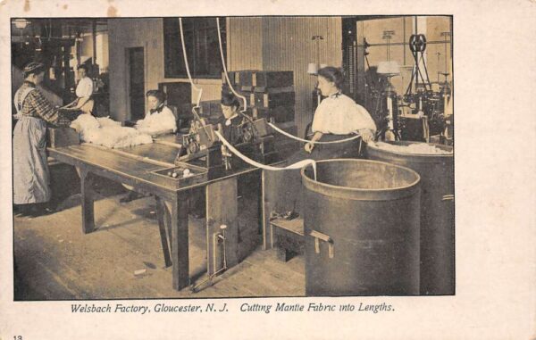 Gloucester New Jersey Welsbach Factory, Cutting Mantle Fabrics, PC U9862