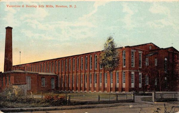 Newton New Jersey Valentine & Bentley Silk Mills, Color Lithograph PC U9873