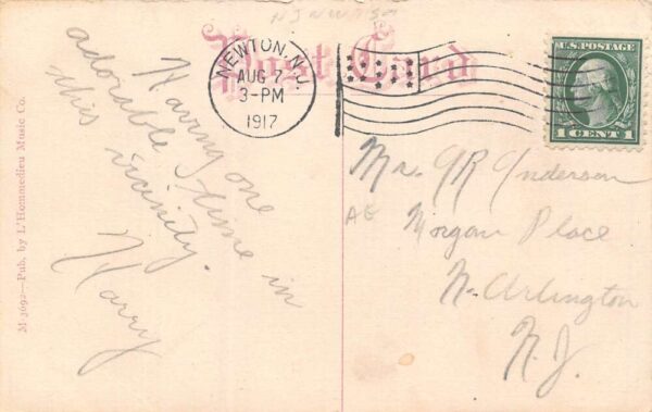 Newton New Jersey Valentine & Bentley Silk Mills, Color Lithograph PC U9873 - Image 2