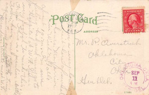 Gainesville Texas Santa Fe R.R. Depot, White Border Vintage Postcard U9900 - Image 2