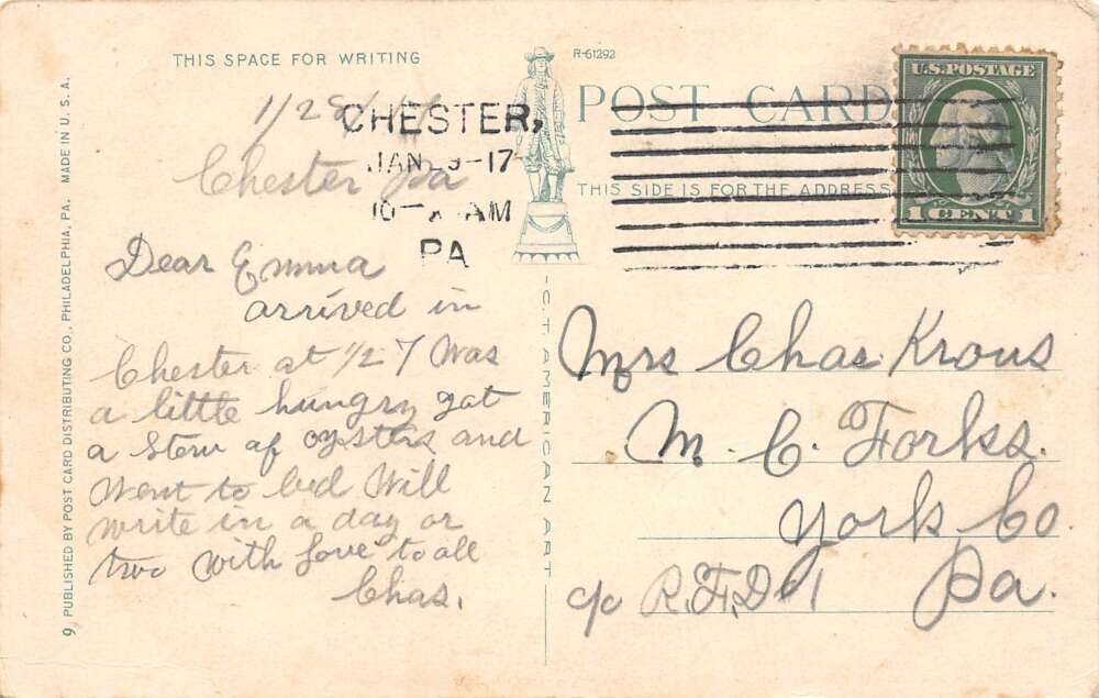 Eddystone Pennsylvania Baldwin's Locomotive Works White Border Vintage PC U9910 - Image 2