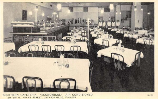 Jacksonville Florida Southern Cafeteria, Dining Room, B/W Photo Print PC U9922