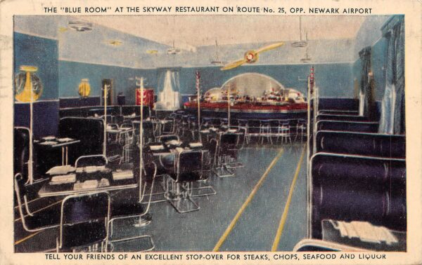 Long Island New York The Blue Room, Skyway Restaurant, Divided Back PC U9964