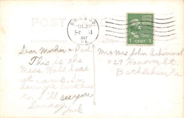 Cresco Pennsylvania Grace Church, Kamp Kline, Main Lodge, RPPC U10062 - Image 2