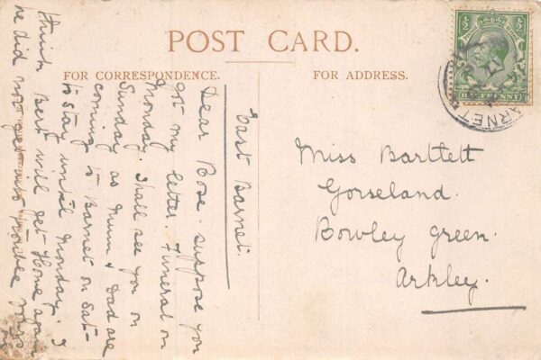 Cuffley England Zeppelin Brought Down in Flames 1916 Disaster Postcard AA70674 - Image 2