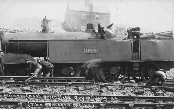 Greenfield England Railroad Crash Wreck Disaster Real Photo Postcard AA70680
