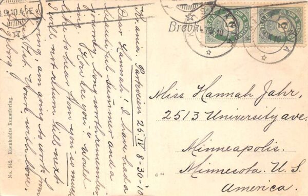 Kristiania Norway Bygdo Alle Street Scene Vintage Postcard AA70707 - Image 2