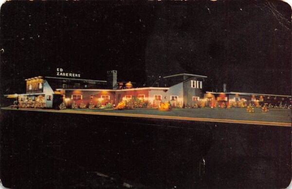 Wildwood New Jersey Ed Zaberer's Restaurant, Chrome Vintage Postcard U10135